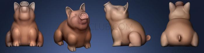 3D мадэль Статуя свиньи (STL)